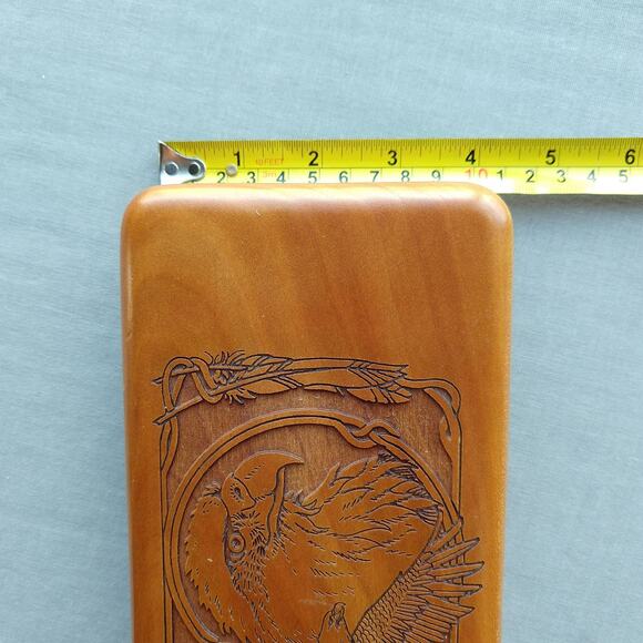 Wilderness Woods Eagle Box & Set of 8 Cork Coasters laser etched wood vintage - Picture 10 of 15